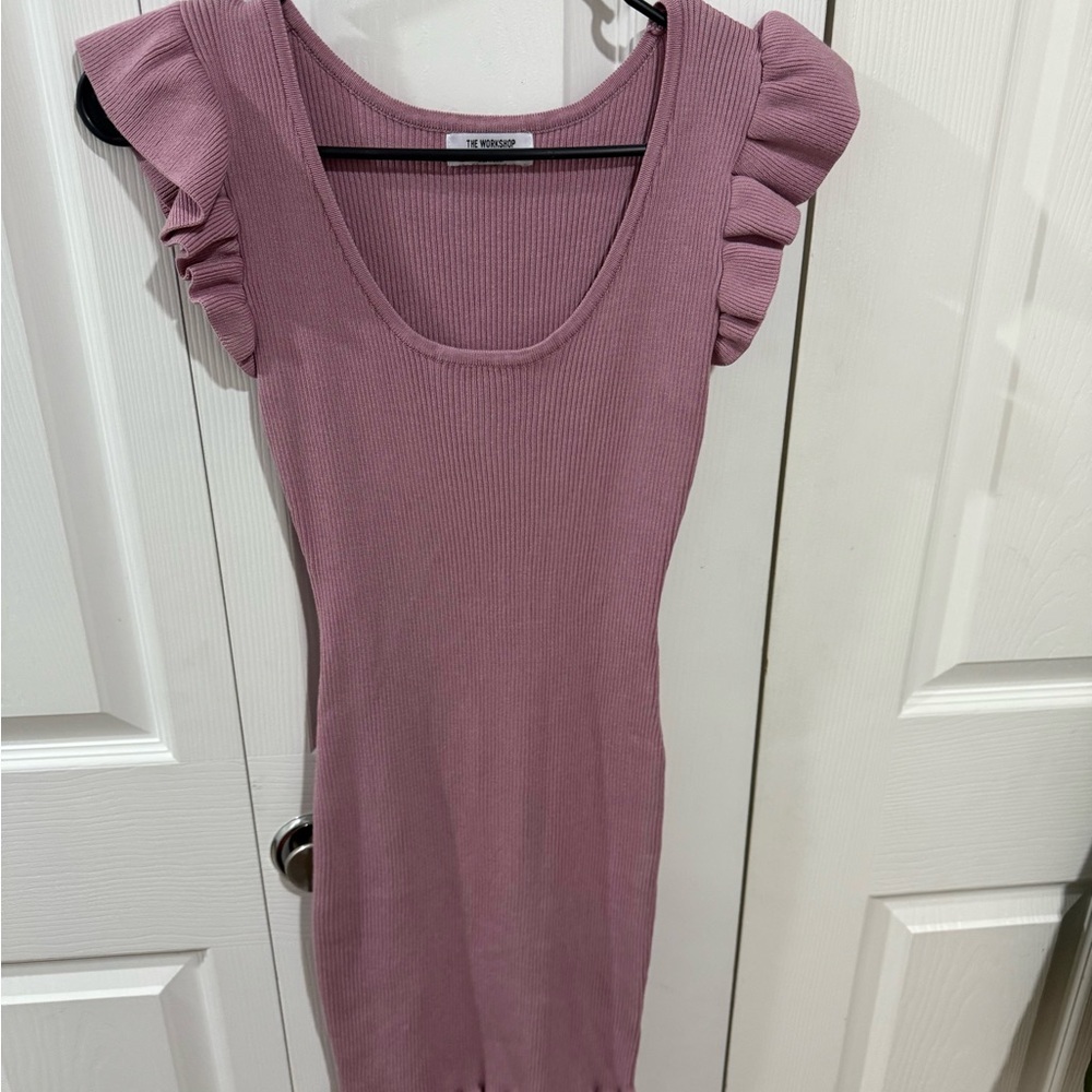 The Workshop Ribbed Pink Dress